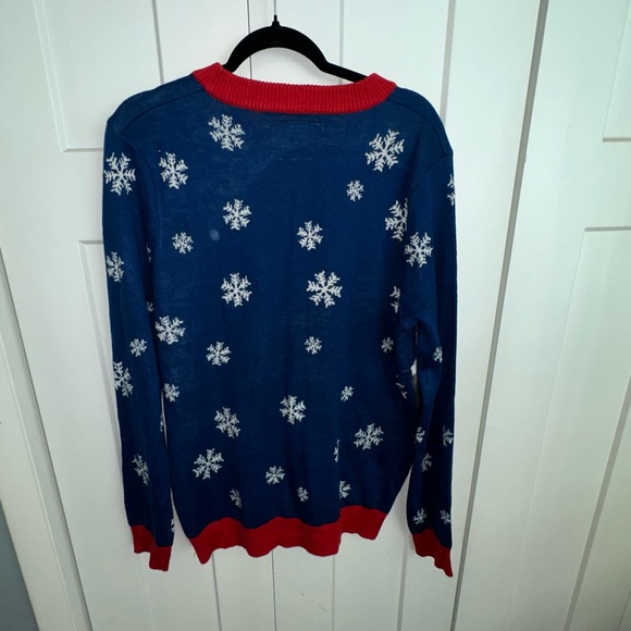 Men's Tipsy Elves Melting Snowman with Santa Sweater - Large - Picture 3 of 6